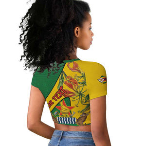 Personalised Proudly Zimbabwe Raglan Cropped T shirt Happy Independence Day