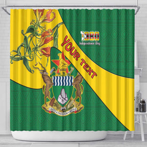 Personalised Proudly Zimbabwe Shower Curtain Happy Independence Day