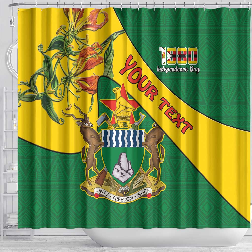 Personalised Proudly Zimbabwe Shower Curtain Happy Independence Day