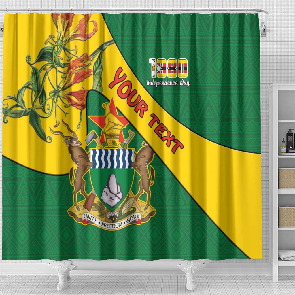 Personalised Proudly Zimbabwe Shower Curtain Happy Independence Day