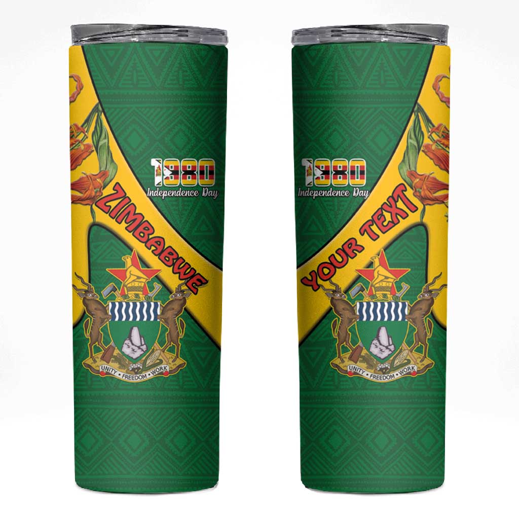 Personalised Proudly Zimbabwe Skinny Tumbler Happy Independence Day