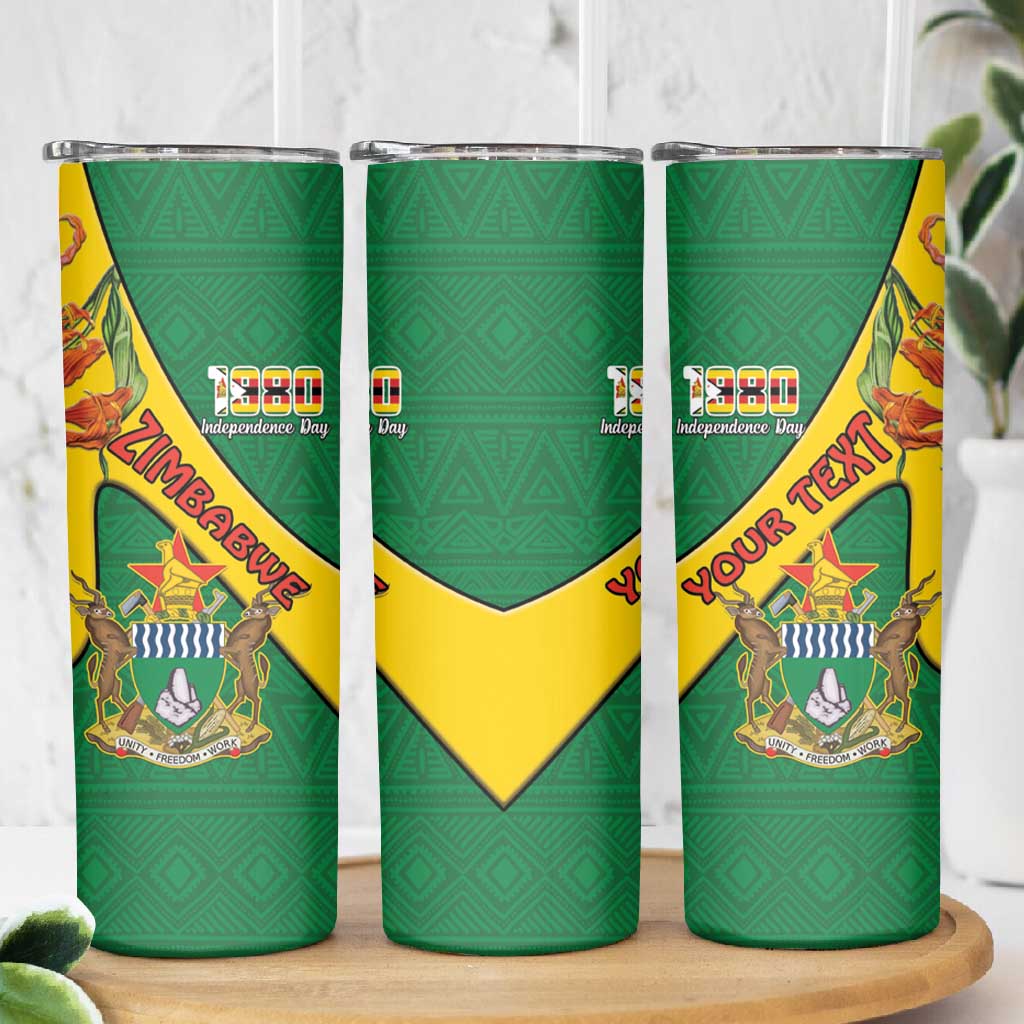Personalised Proudly Zimbabwe Skinny Tumbler Happy Independence Day