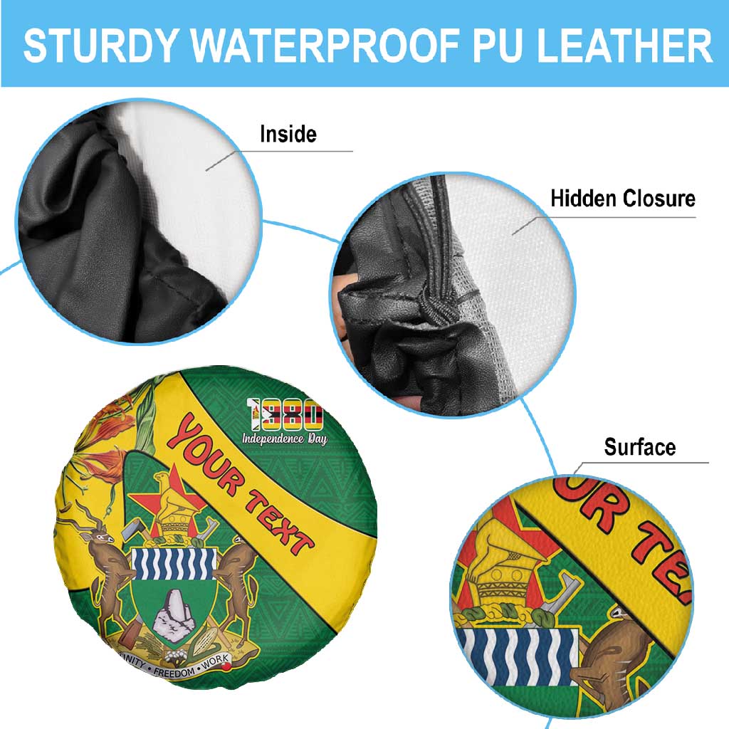 Personalised Proudly Zimbabwe Spare Tire Cover Happy Independence Day