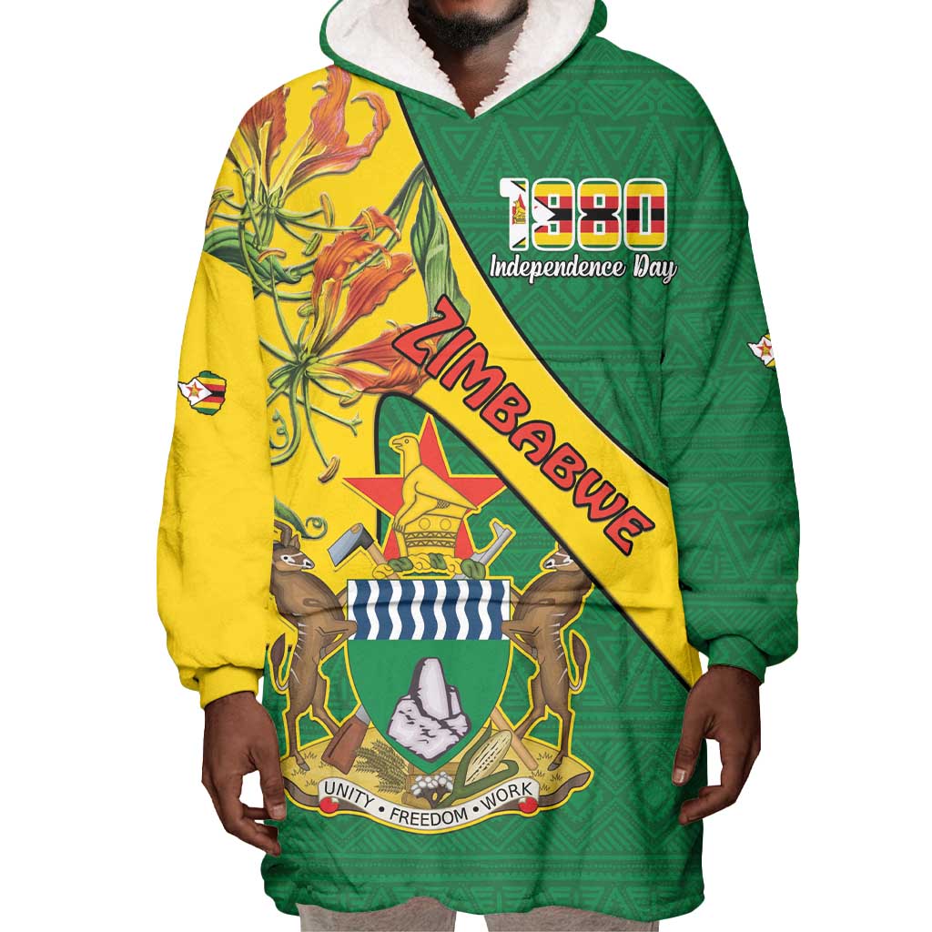 Personalised Proudly Zimbabwe Wearable Blanket Hoodie Happy Independence Day