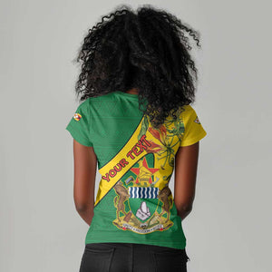 Personalised Proudly Zimbabwe Women V-Neck T-Shirt Happy Independence Day
