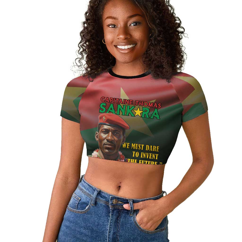 Capitaine Thomas Sankara Raglan Cropped T shirt We Must Dare To Invent The Future