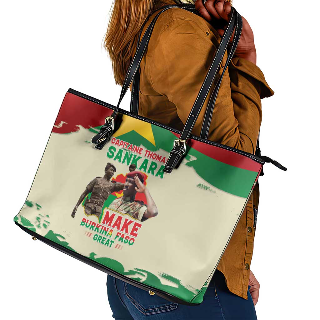 Thomas Sankara Leather Tote Bag Make Burkina Faso Great