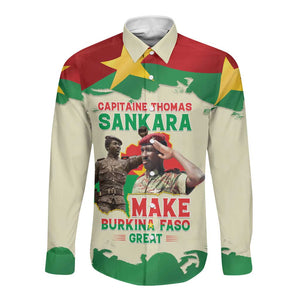Thomas Sankara Long Sleeve Button Shirt Make Burkina Faso Great