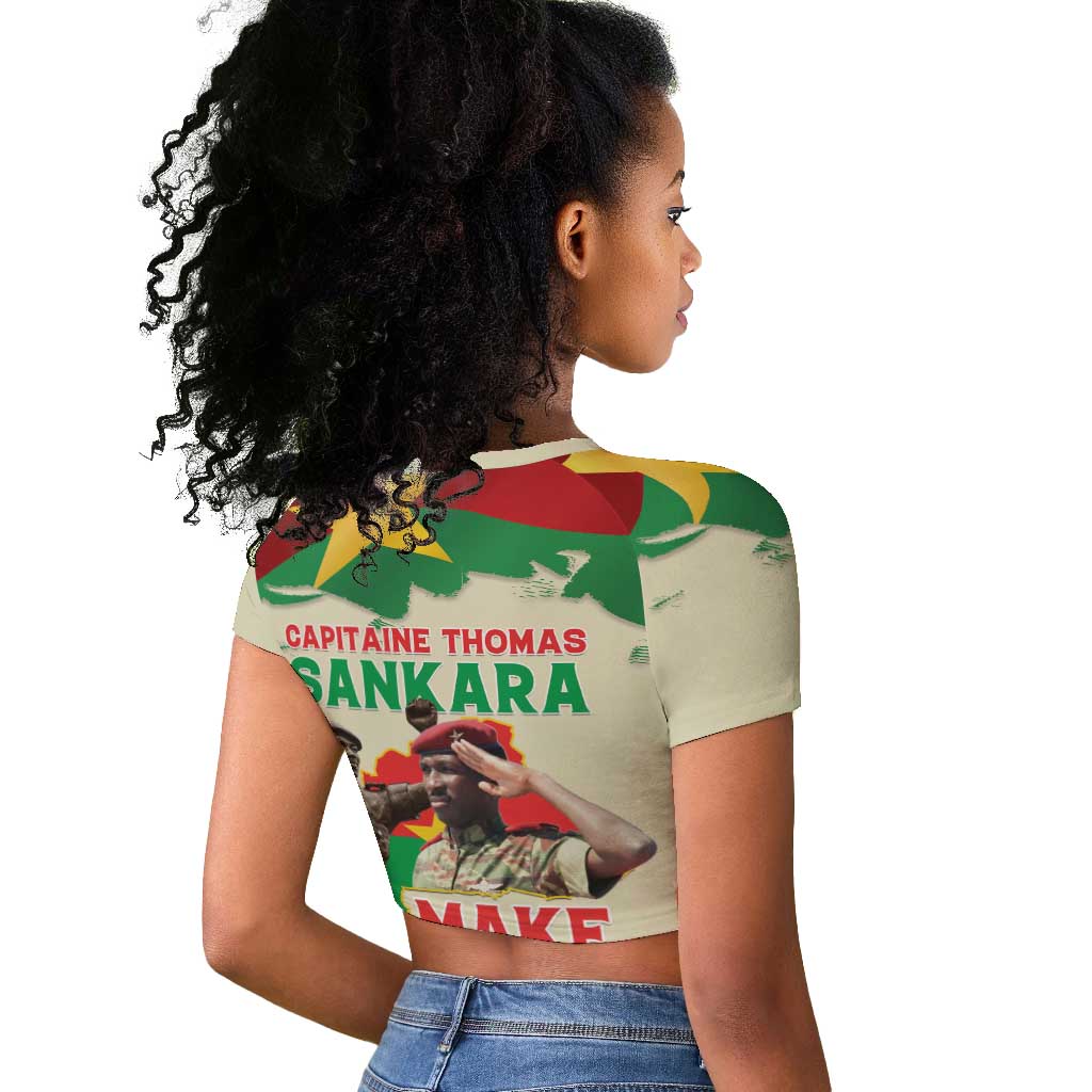 Thomas Sankara Raglan Cropped T shirt Make Burkina Faso Great