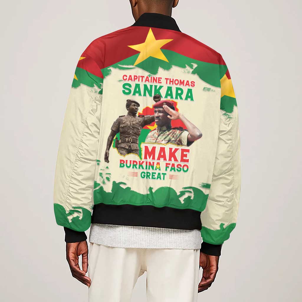 Thomas Sankara Sleeve Zip Bomber Jacket Make Burkina Faso Great