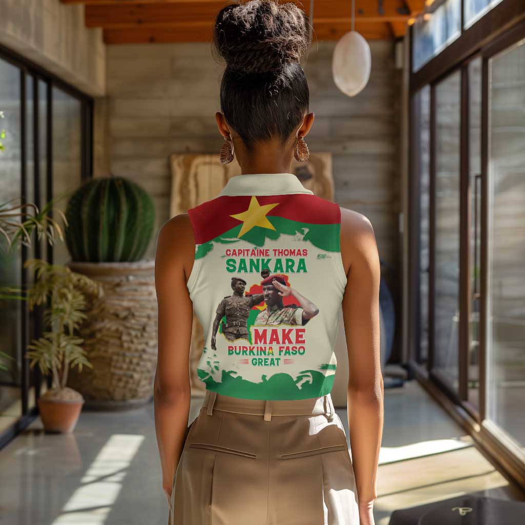Thomas Sankara Women Sleeveless Polo Shirt Make Burkina Faso Great
