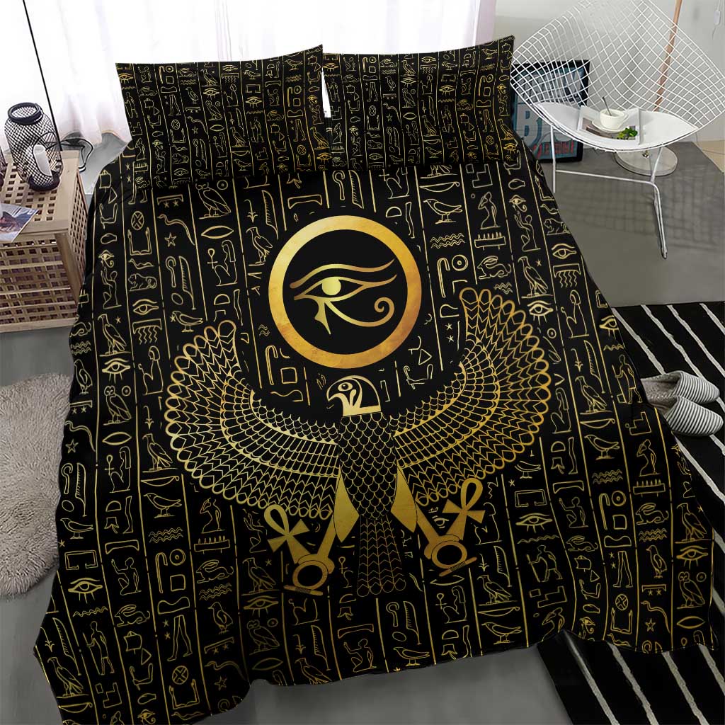 Ancient Egyptian Bedding Set Horus Falcon God