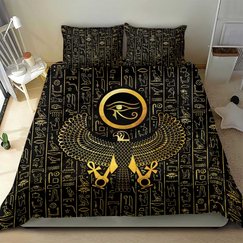 Ancient Egyptian Bedding Set Horus Falcon God