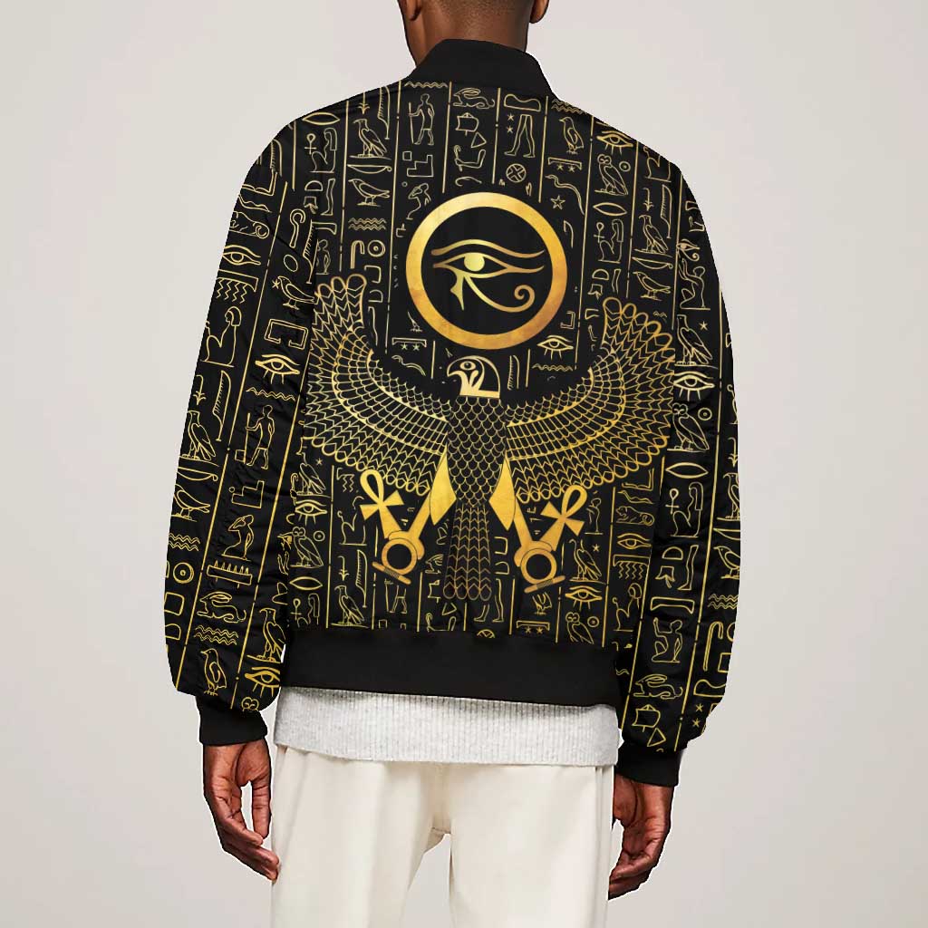 Ancient Egyptian Bomber Jacket Horus Falcon God