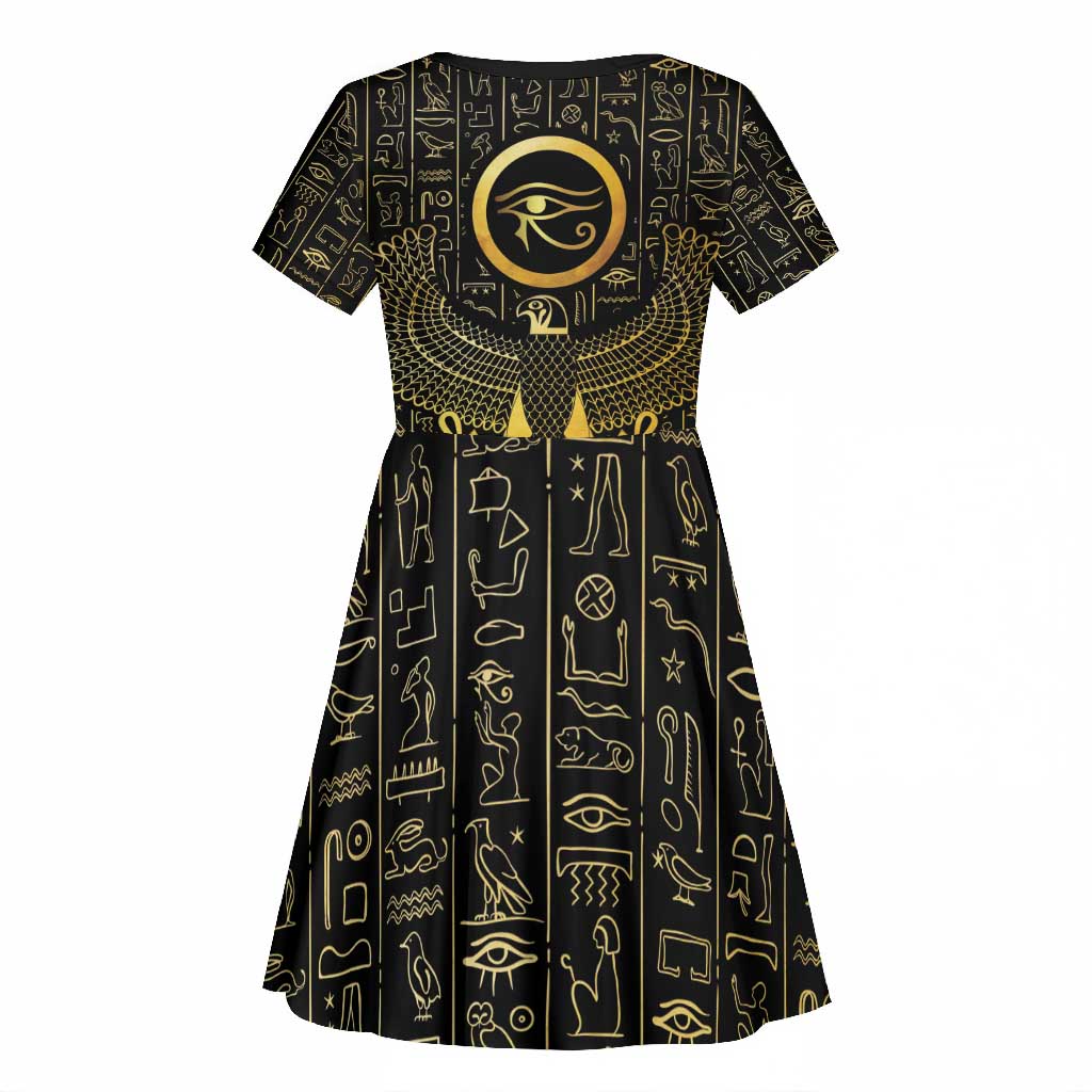 Ancient Egyptian Kid Short Sleeve Dress Horus Falcon God