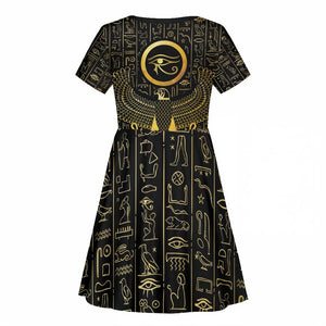 Ancient Egyptian Kid Short Sleeve Dress Horus Falcon God