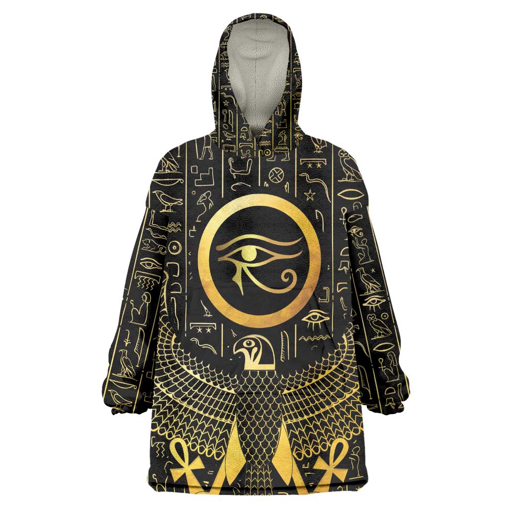 Ancient Egyptian Kid Wearable Blanket Hoodie Horus Falcon God