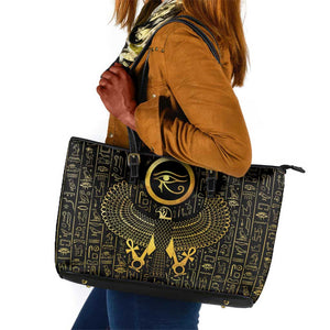 Ancient Egyptian Leather Tote Bag Horus Falcon God