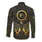 Ancient Egyptian Long Sleeve Button Shirt Horus Falcon God
