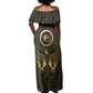 Ancient Egyptian Off Shoulder Maxi Dress Horus Falcon God