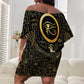 Ancient Egyptian Off Shoulder Short Dress Horus Falcon God
