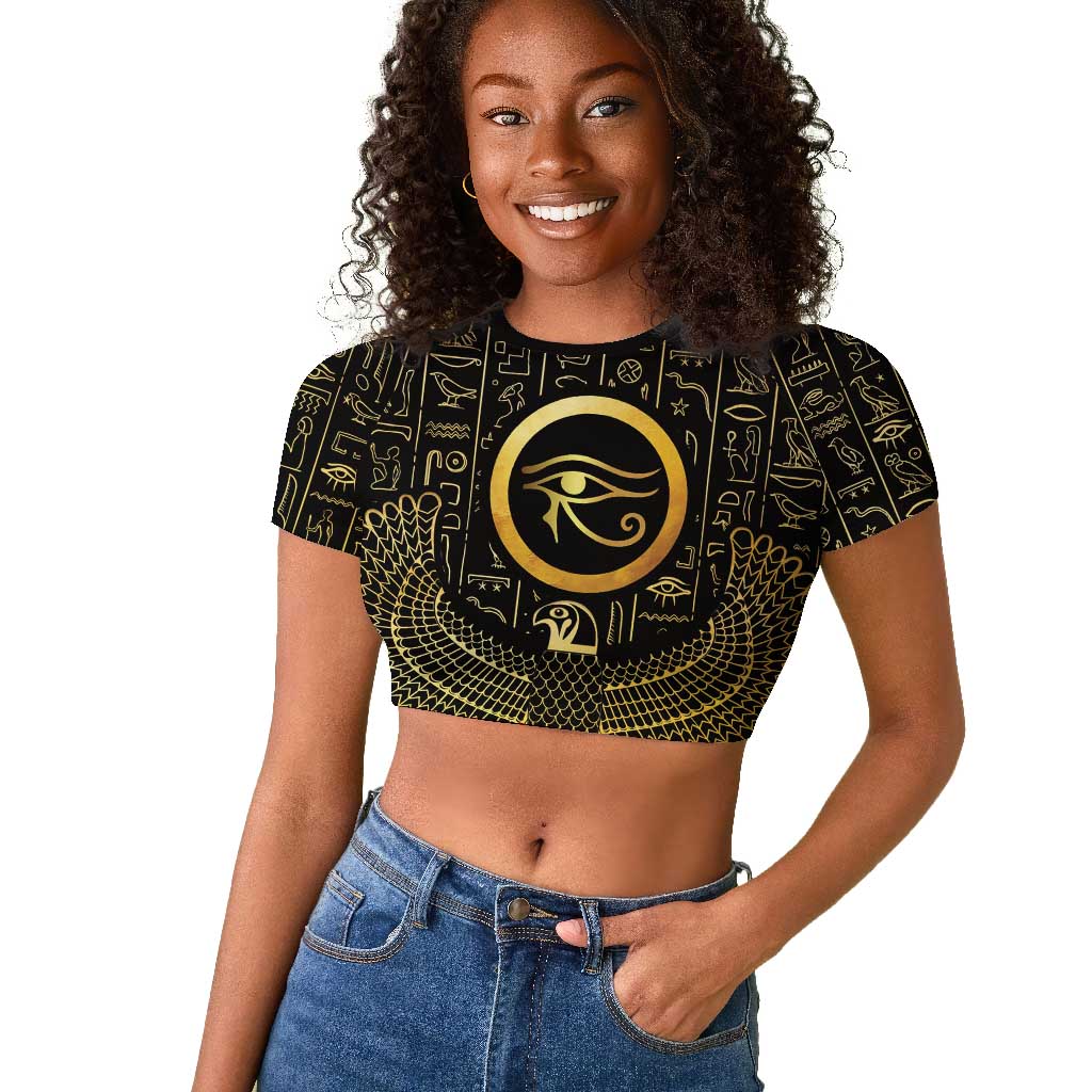Ancient Egyptian Raglan Cropped T shirt Horus Falcon God