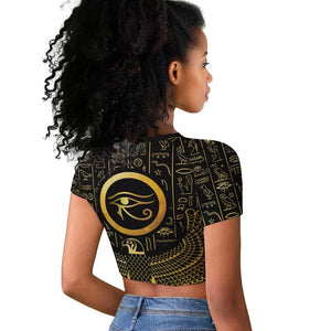 Ancient Egyptian Raglan Cropped T shirt Horus Falcon God