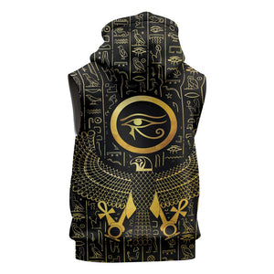 Ancient Egyptian Sleeveless Hoodie Horus Falcon God - African Pride