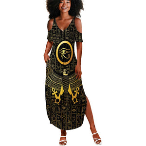 Ancient Egyptian Summer Maxi Dress Horus Falcon God