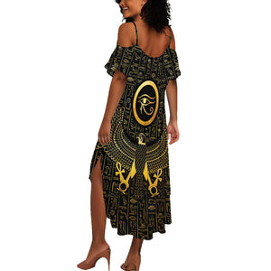 Ancient Egyptian Summer Maxi Dress Horus Falcon God