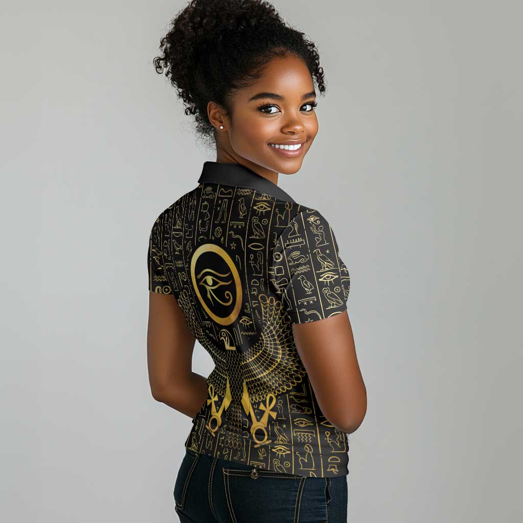 Ancient Egyptian Women Polo Shirt Horus Falcon God