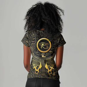 Ancient Egyptian Women V-Neck T-Shirt Horus Falcon God