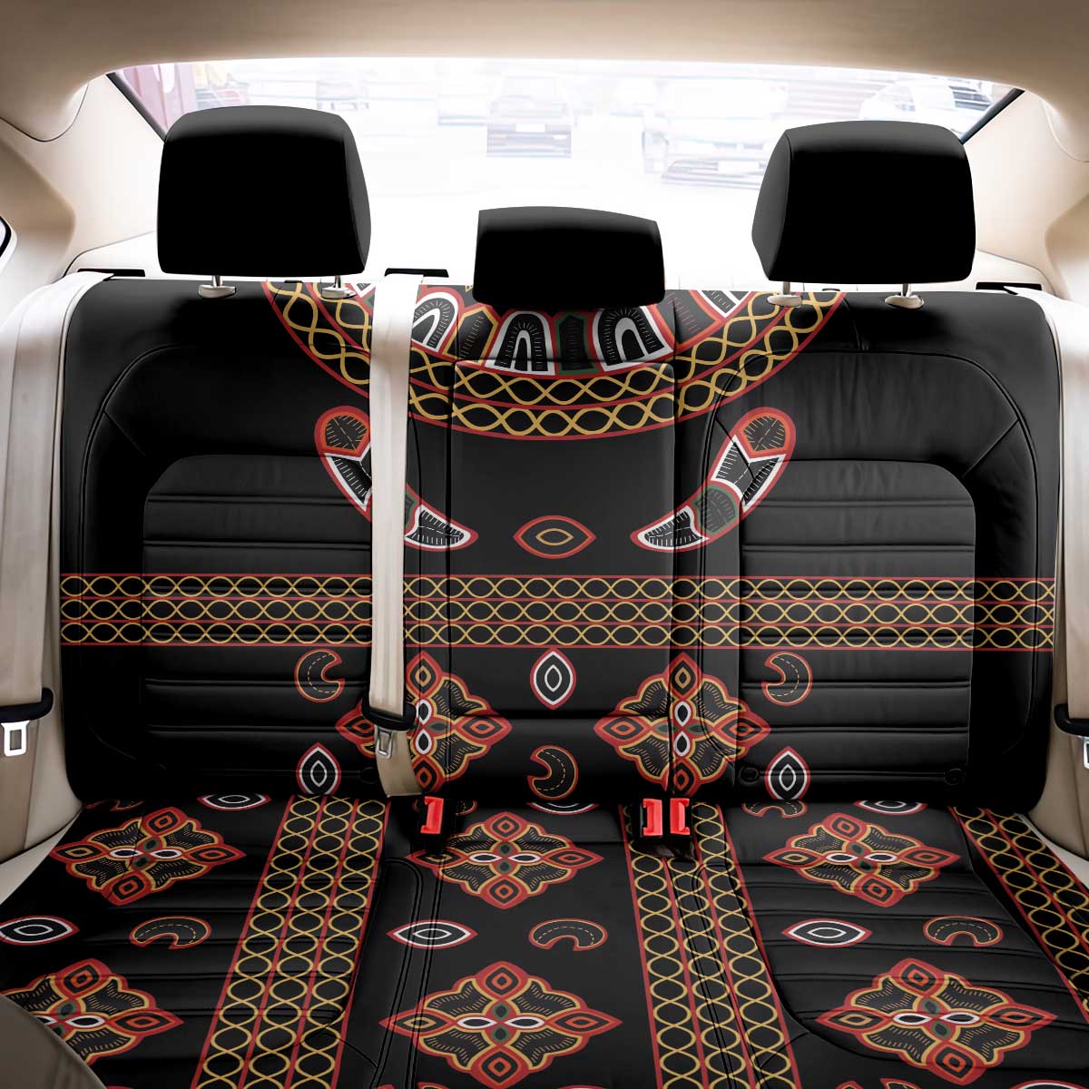 Cameroon Traditional Toghu Pattern Back Car Seat Cover