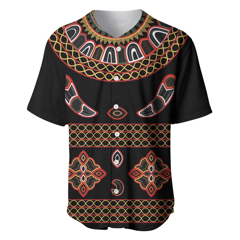 Cameroon Traditional Toghu Pattern Baseball Jersey