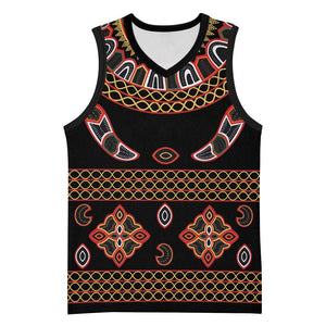 Cameroon Traditional Toghu Pattern Basketball Jersey - African Pride