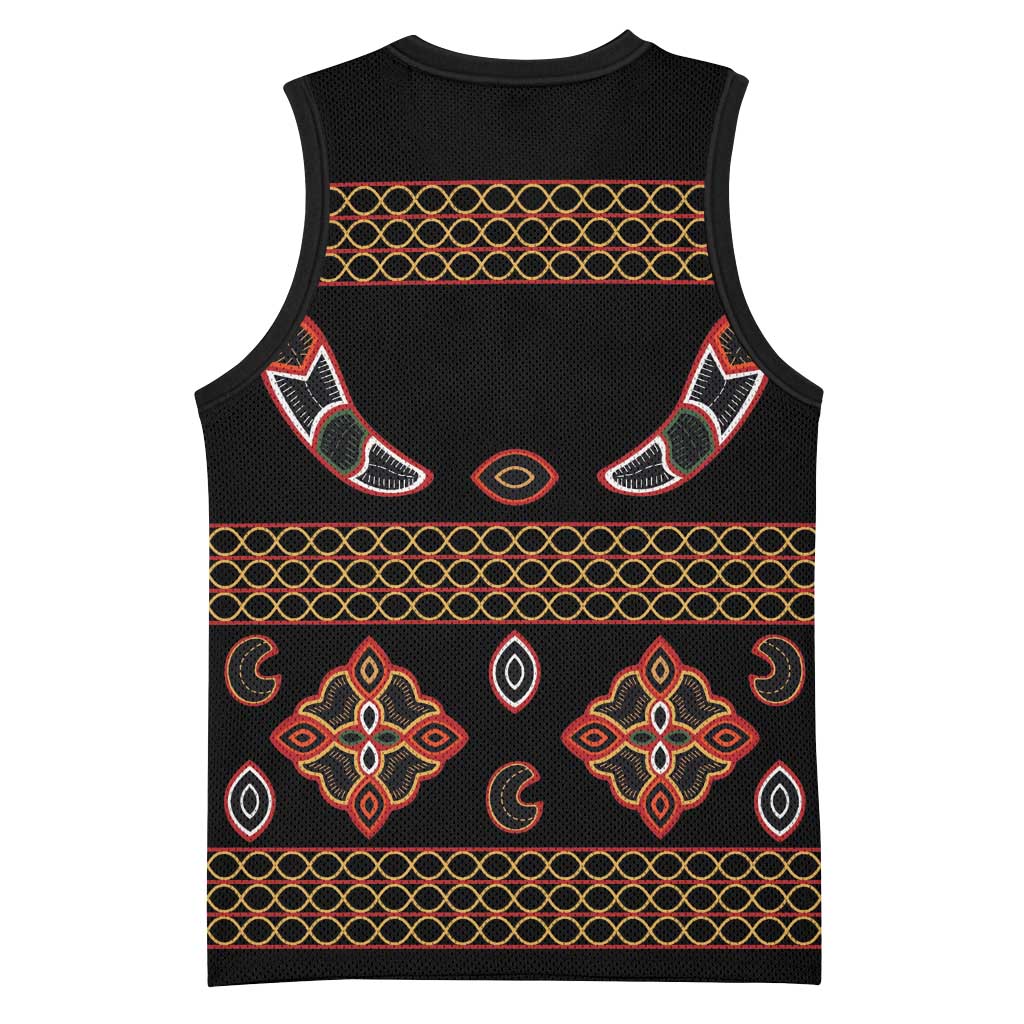 Cameroon Traditional Toghu Pattern Basketball Jersey - African Pride