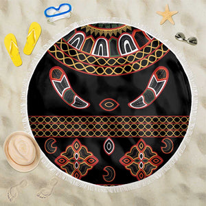 Cameroon Traditional Toghu Pattern Beach Blanket