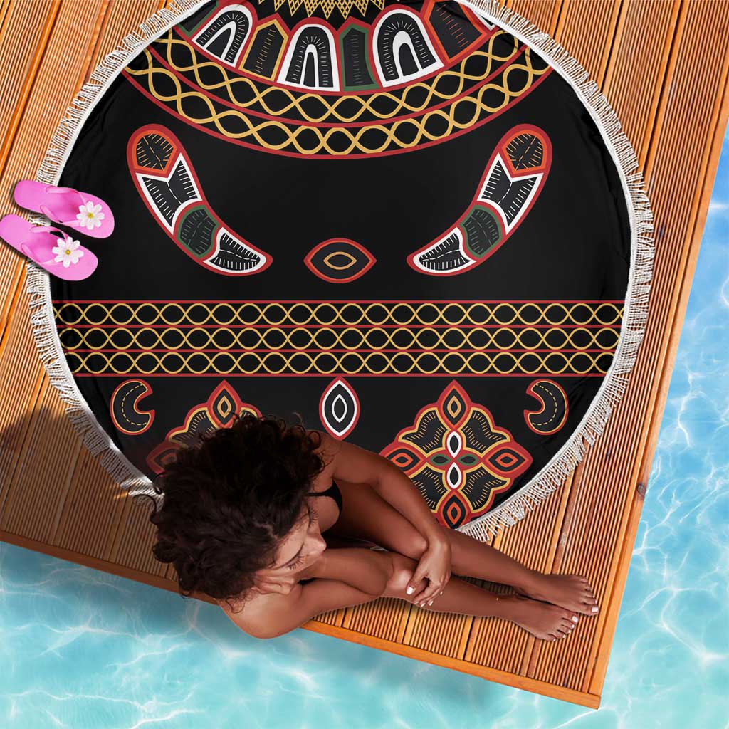 Cameroon Traditional Toghu Pattern Beach Blanket