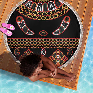 Cameroon Traditional Toghu Pattern Beach Blanket