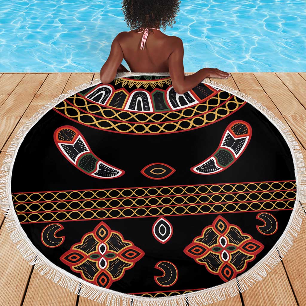 Cameroon Traditional Toghu Pattern Beach Blanket