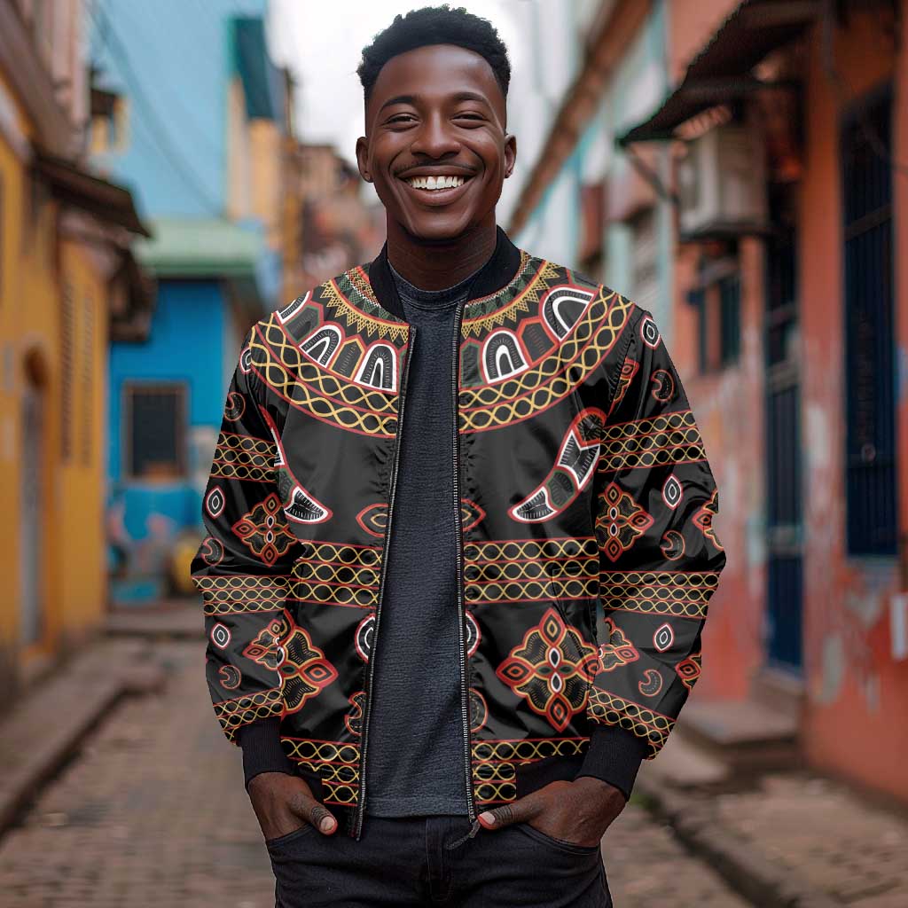 Cameroon Traditional Toghu Pattern Bomber Jacket