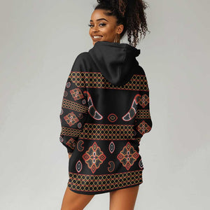 Cameroon Traditional Toghu Pattern Hoodie Dress