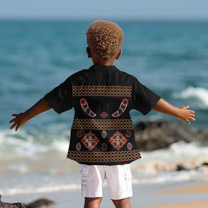Cameroon Traditional Toghu Pattern Kid Hawaiian Shirt
