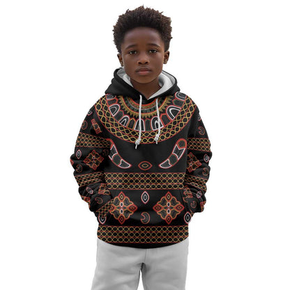 Cameroon Traditional Toghu Pattern Kid Hoodie