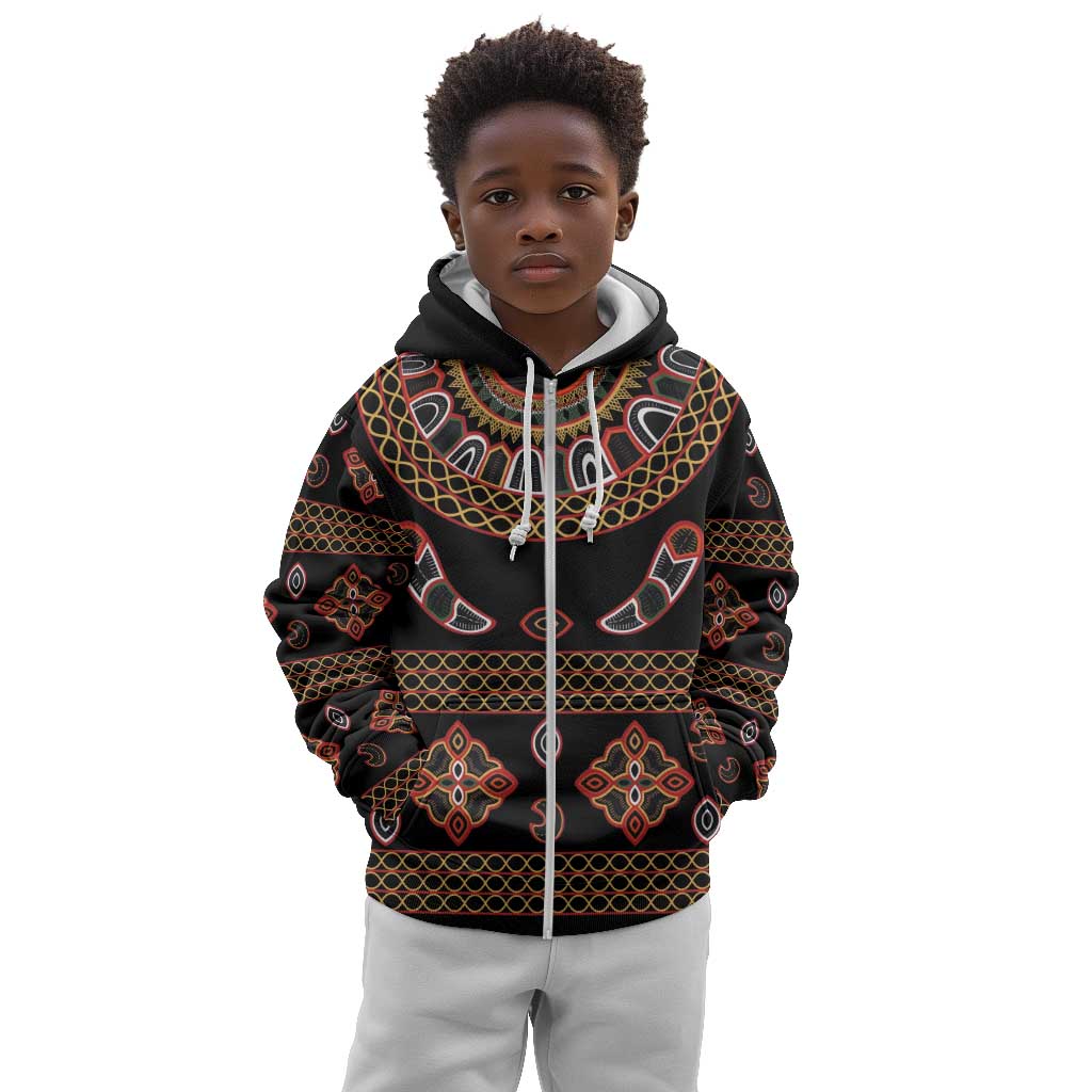Cameroon Traditional Toghu Pattern Kid Hoodie