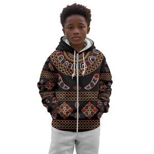 Cameroon Traditional Toghu Pattern Kid Hoodie