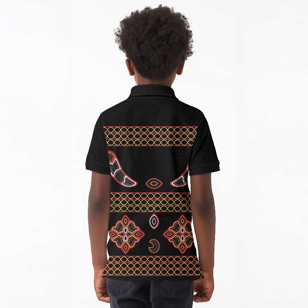 Cameroon Traditional Toghu Pattern Kid Polo Shirt