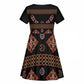 Cameroon Traditional Toghu Pattern Kid Short Sleeve Dress