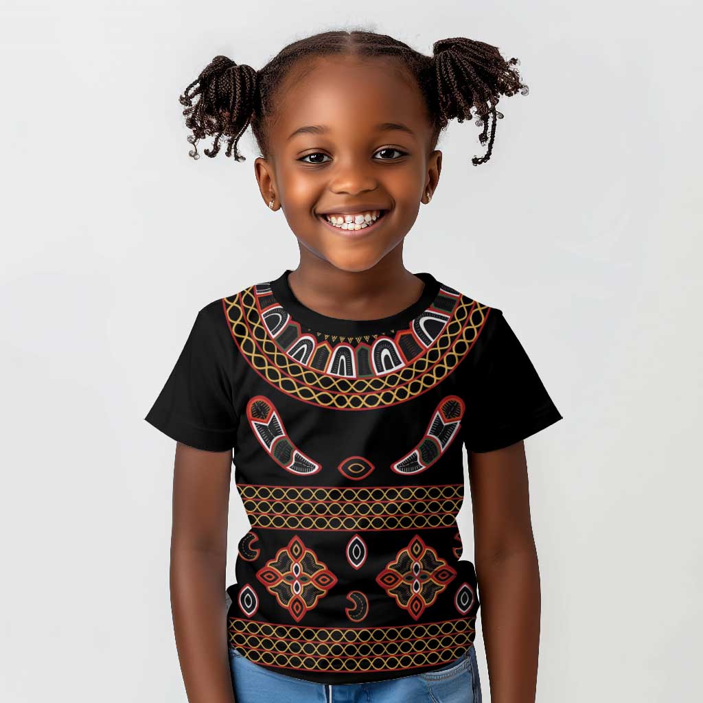 Cameroon Traditional Toghu Pattern Kid T shirt