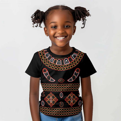 Cameroon Traditional Toghu Pattern Kid T shirt